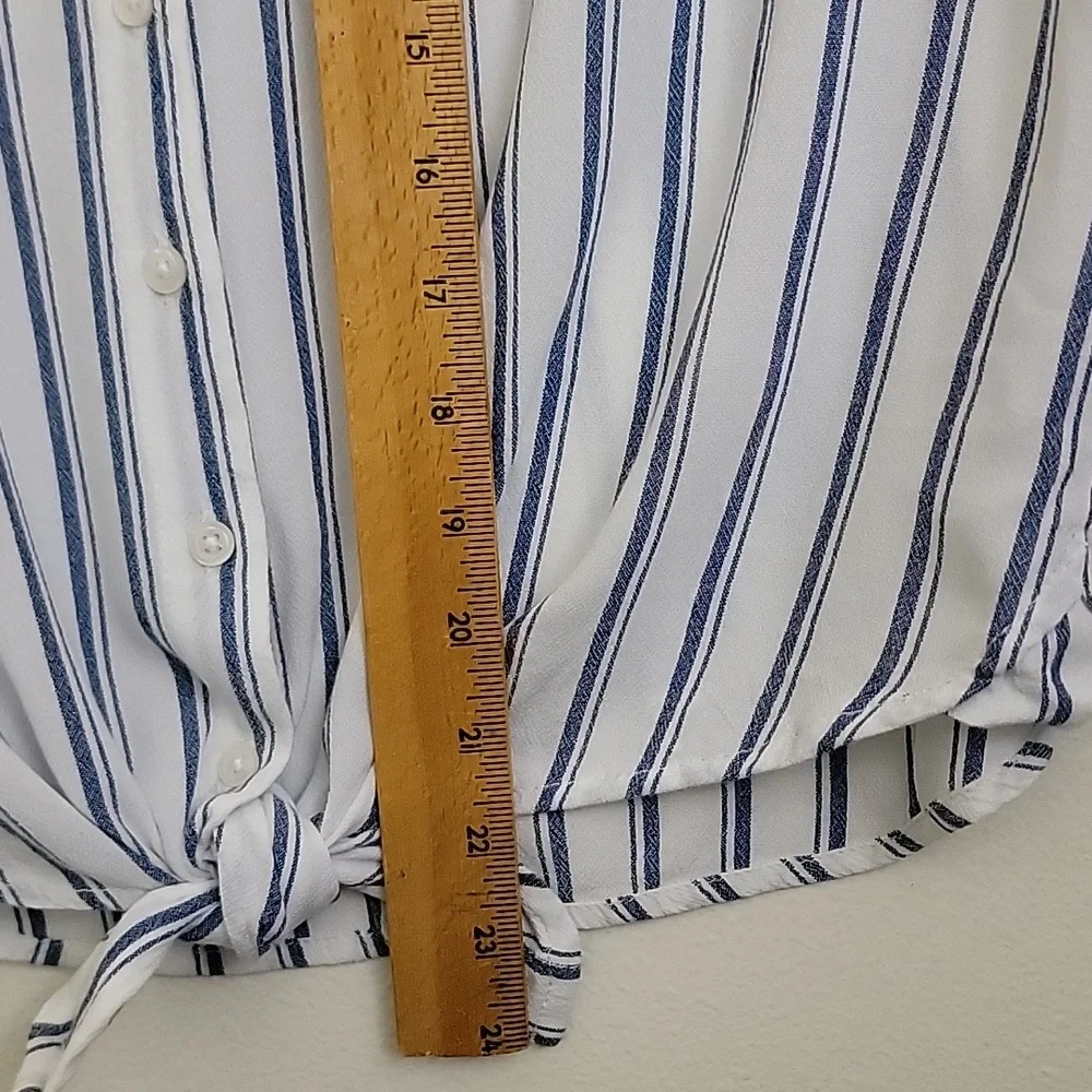Justice Blue & White Striped Short Sleeve Top 12